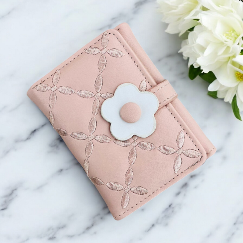 Kawaii Flower Trifold Wallet & Card Holder - With Free COD! Saadi.Pk