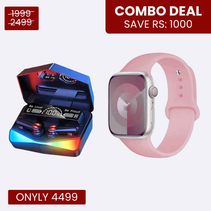 T20 Ultra 4 in 1 Smartwatch + M28 Gaming Earbuds - Free Cash on Delivery Saadi.Pk