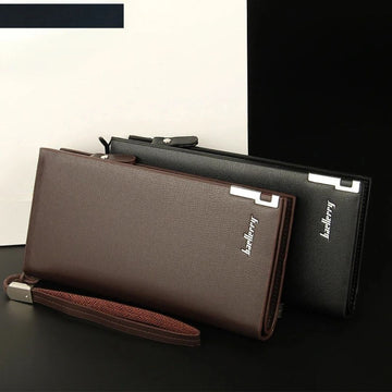 Men’s PU Leather Long Wallet – 12 Card Slots